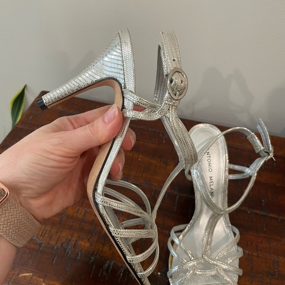Antonio Melani‎ Strapy Sliver Heels Size 6.5 - Picture 10 of 13